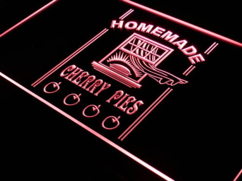 Homemade Cherry Pies Food Cafe Neon Light Sign